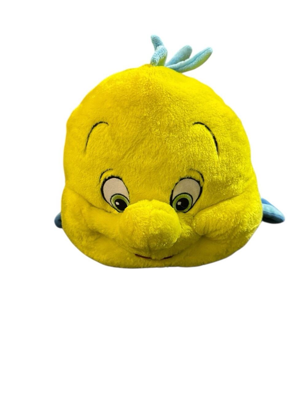 Disney Little Mermaid Flounder Fish Stuffed Animal Plush Toy 16" Zipper